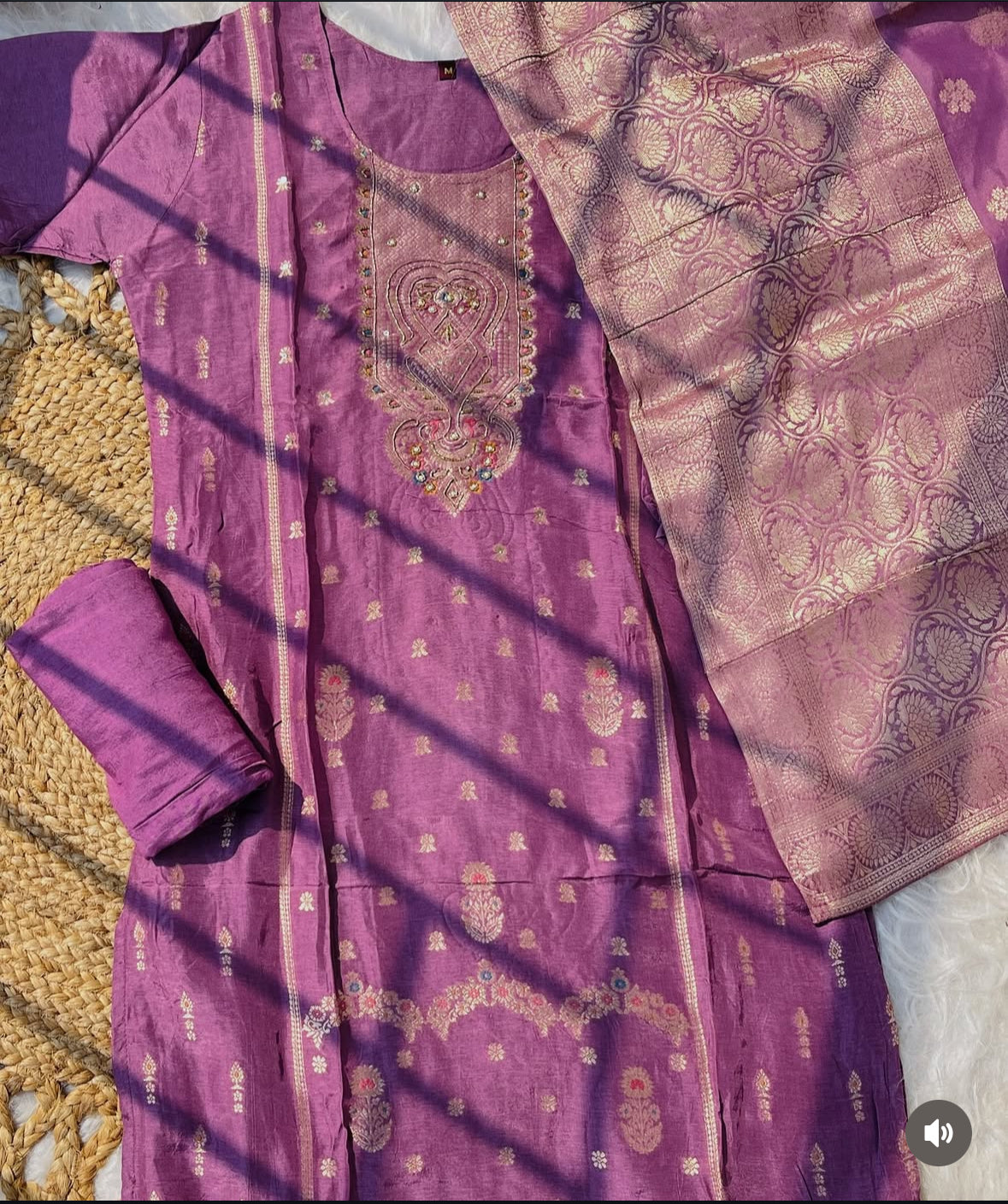 Lavender Mul Silk Salwar Suit- Elegant Salwar Set