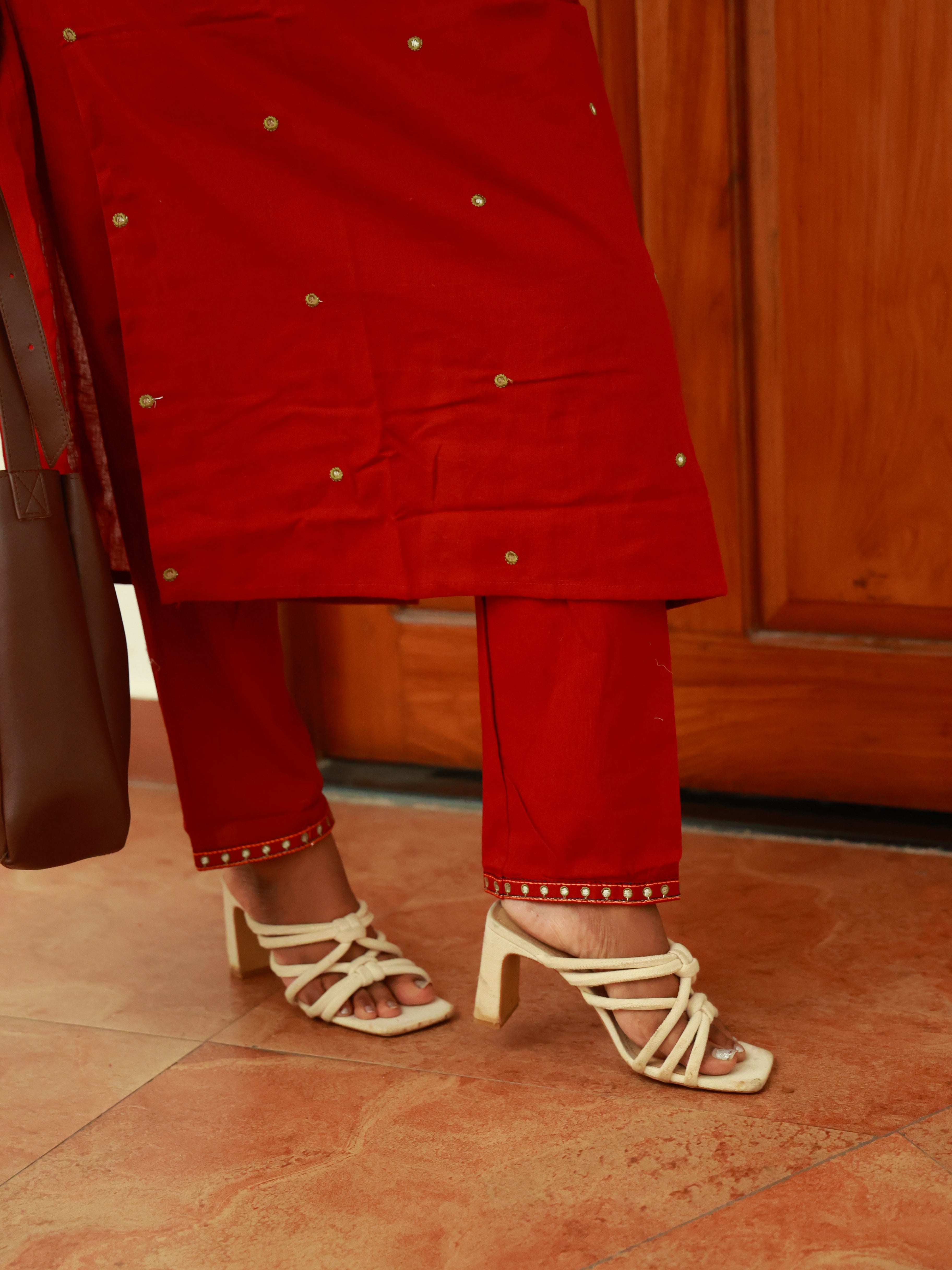 MAROON  SEA SHELL CO ORD SET - SU 412