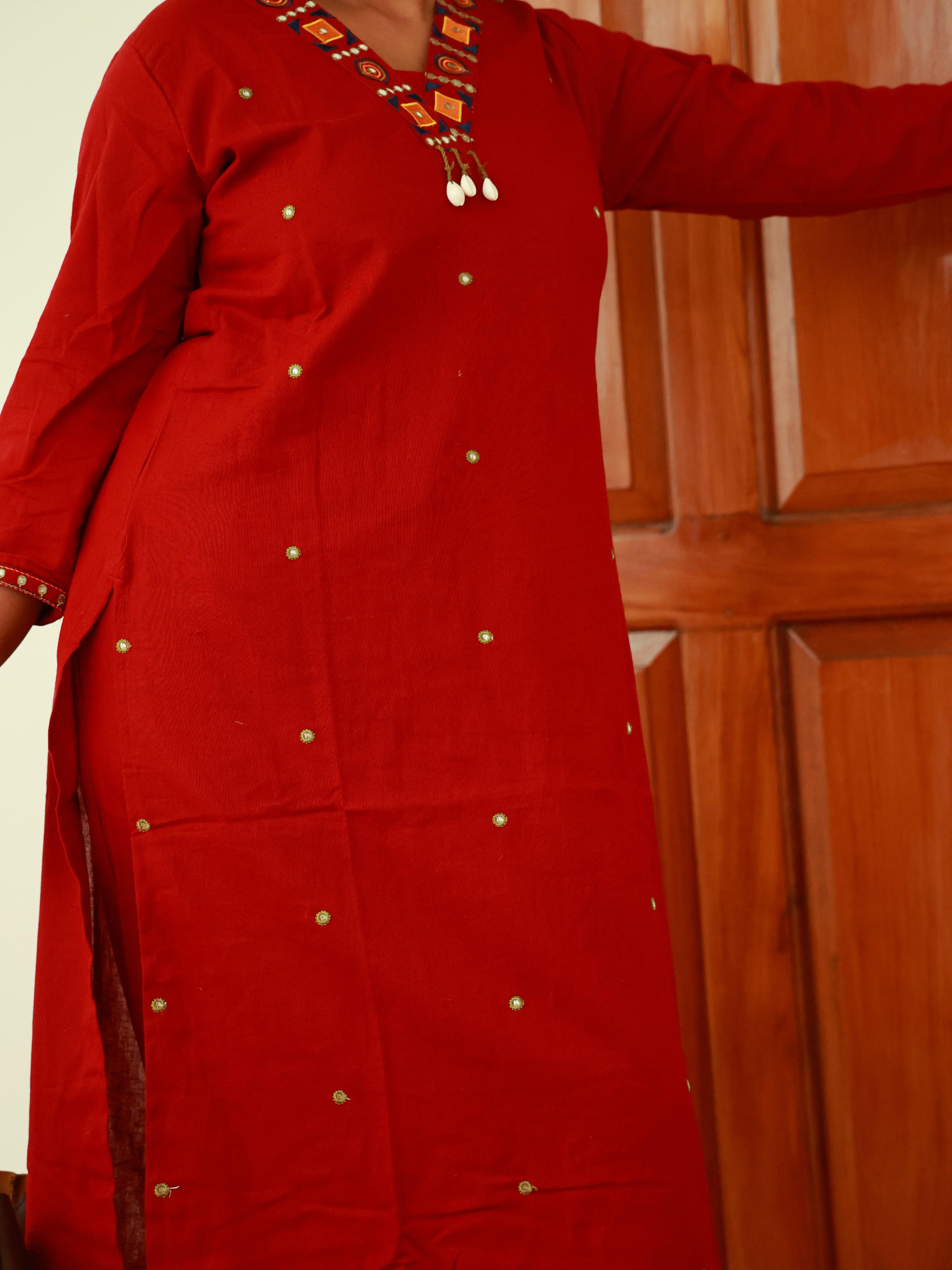 MAROON  SEA SHELL CO ORD SET - SU 412