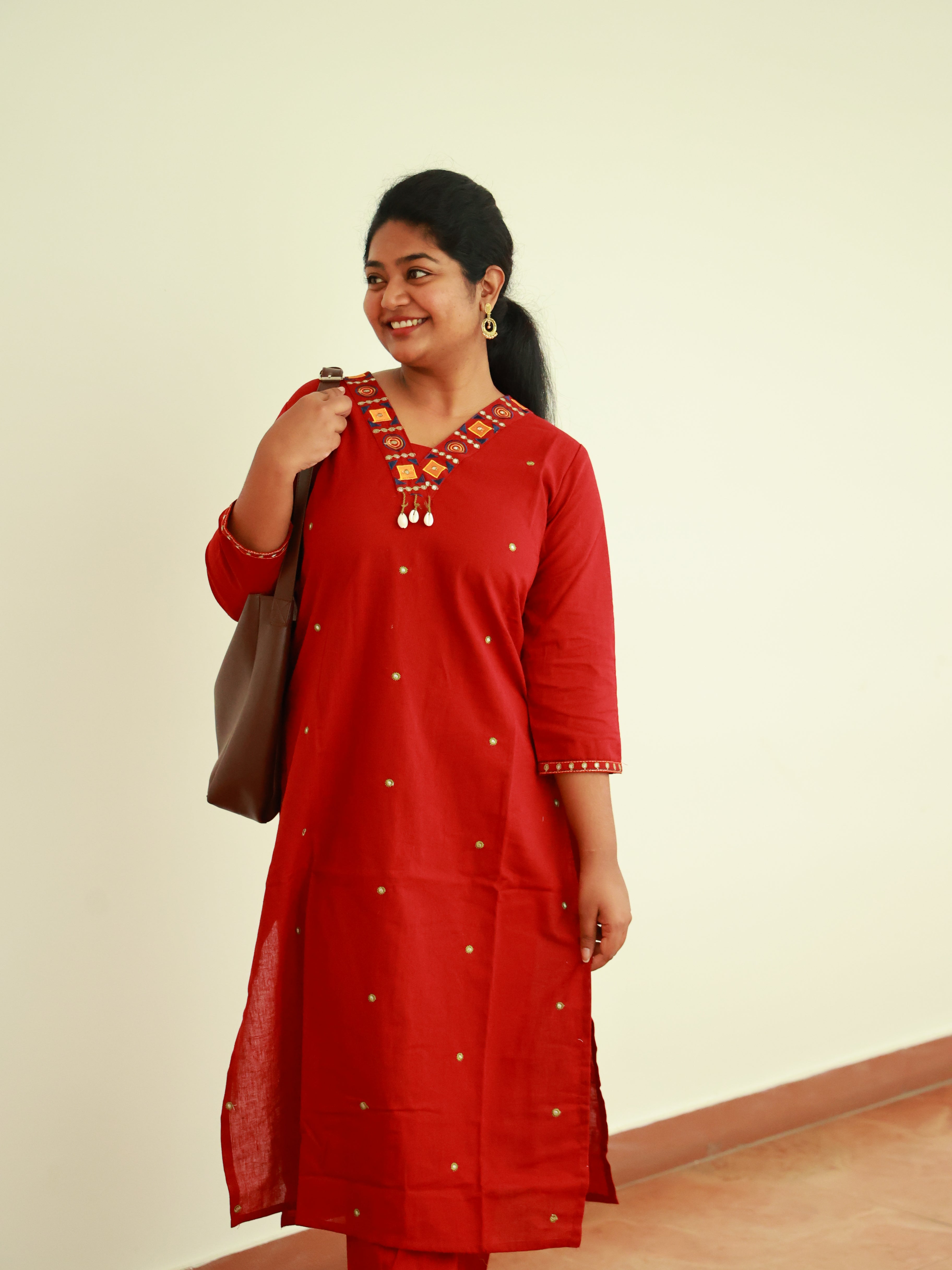 MAROON  SEA SHELL CO ORD SET - SU 412