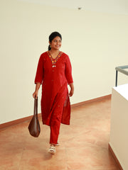 MAROON  SEA SHELL CO ORD SET - SU 412