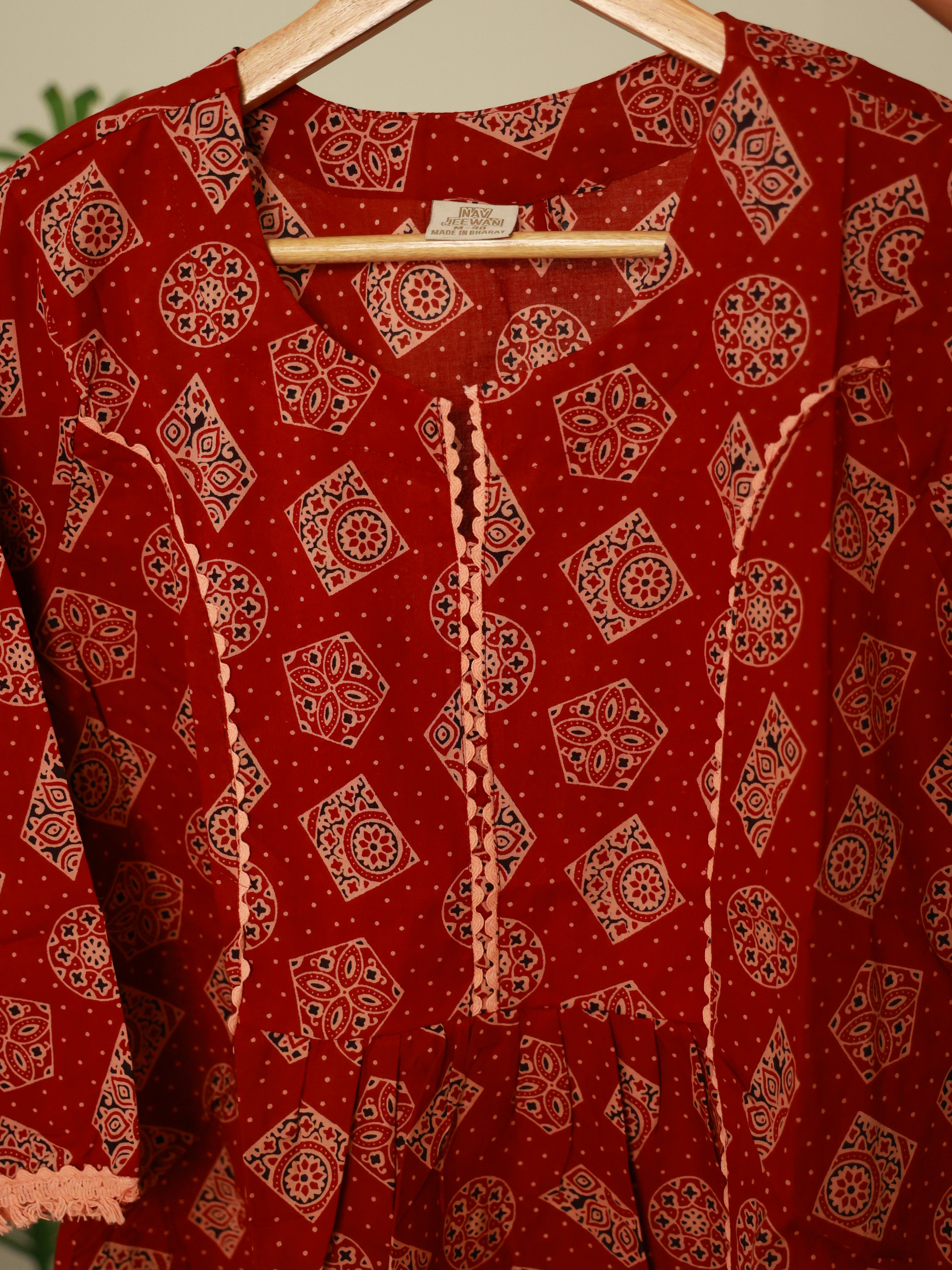 BRICK RED SHORT KURTI (SU 355)