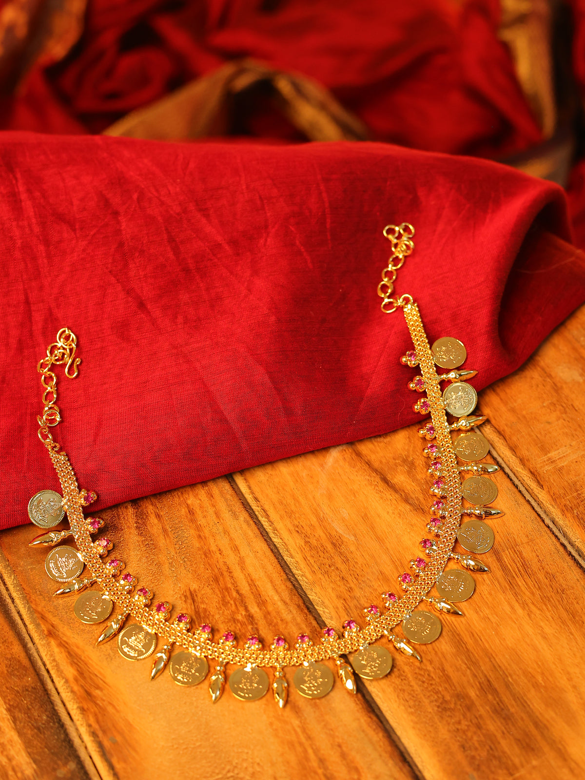 Traditional Kasumala Coin Necklace with pink Stones ✨