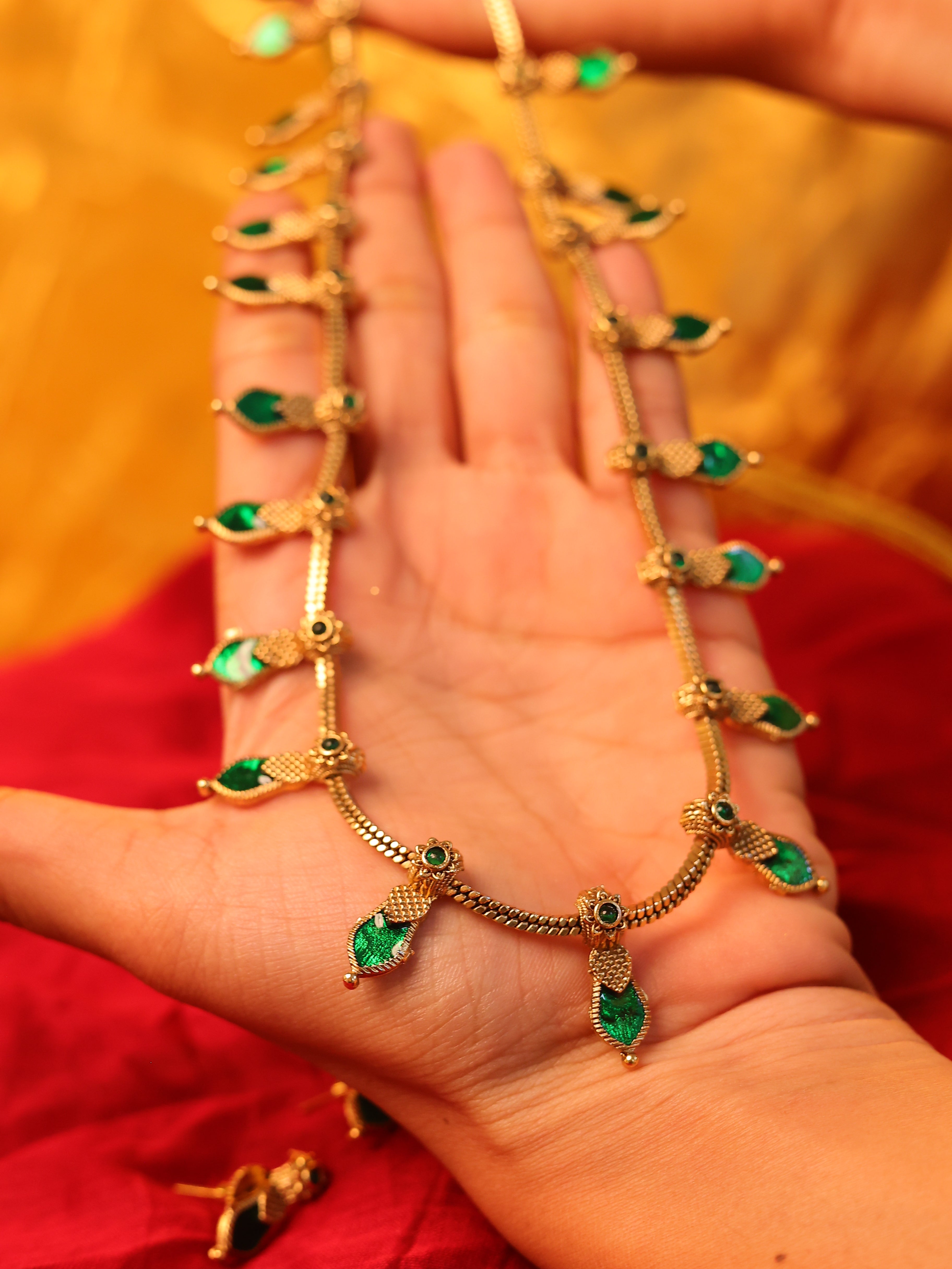 Green palakka  Necklace Set ✨