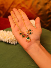 Temple Style Green & Pink Pendant Necklace ✨