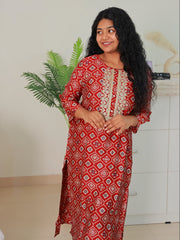 Red Kurta with Intricate Embroidery (SU 12 Red)