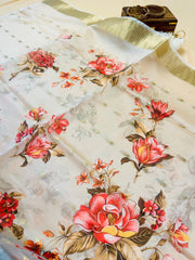 White Salwar Suit with floral Print Dupetta - SU 144
