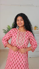 Pink with Golden Co-ord set (SU 40)