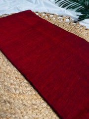 MADHURI🌺MAROON & BLACK WITH GOLD ZARI BORDER KHADI MUL COTTON SAREE ( SU 846)