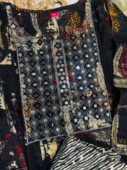 Black cord set with mirror work - SU 132