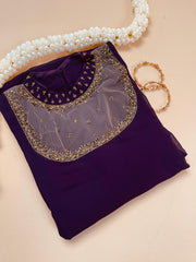Purple Jewel Neck Top