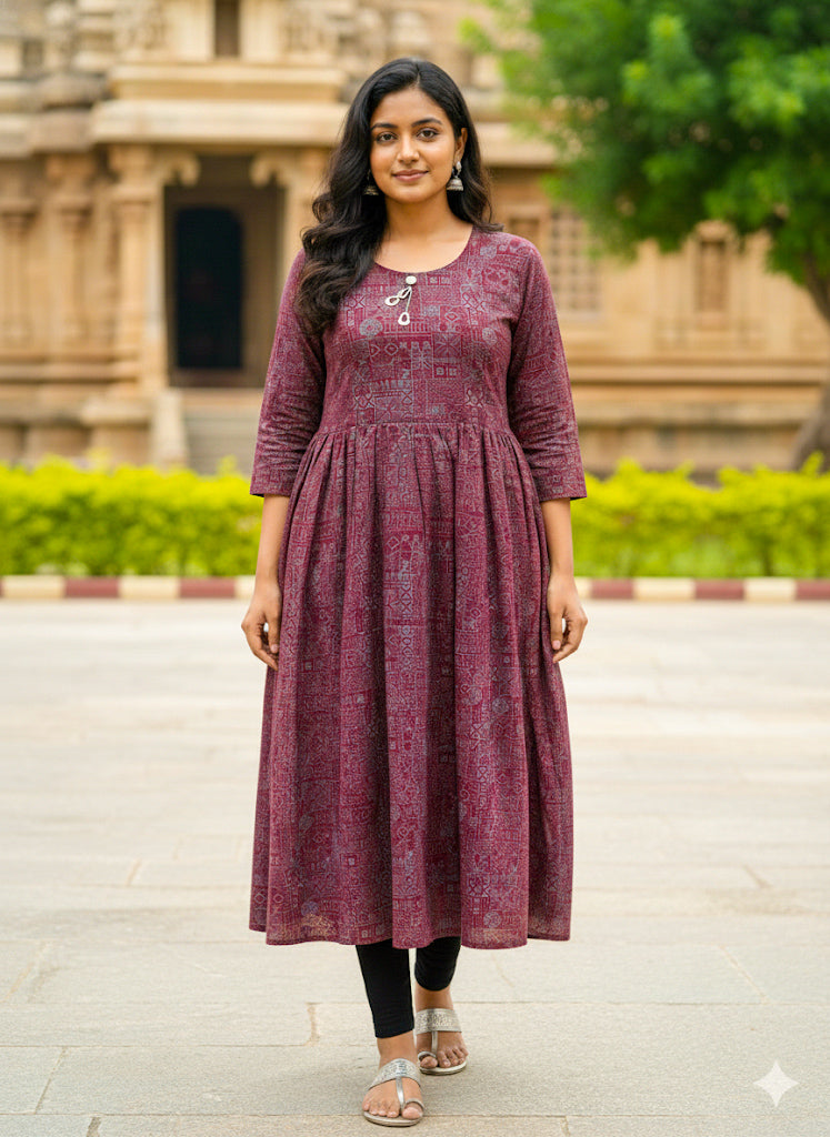Maroon Feeding Kurti Top A Line ( SU 275 )