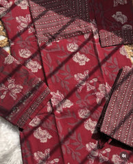 Maroon Angrakha Kurtha Set - SU 309