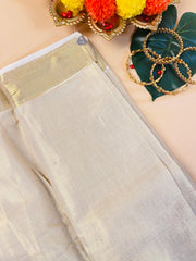 Ready-to-Wear Plain Tissue Kasavu Saree SU 575