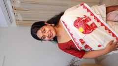 Chembaka🌸❤️ vibrant red elephant print  Mul Cotton Saree (SU 871)
