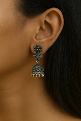 Jaipur silver Oxidised jhumkaa ( SJ 103 )