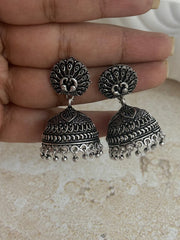 Oxidized Peacock Jhumka Earrings ( SJ 96 )