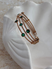 Twisted Wire Emerald Gemstone Bracelet ( SJ 92 )