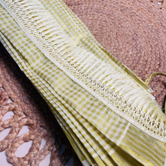 Yellow  Gold Check Model Ready To Wear Saree (SU 897)