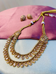 Double Layered Kundan Stone Necklace Set