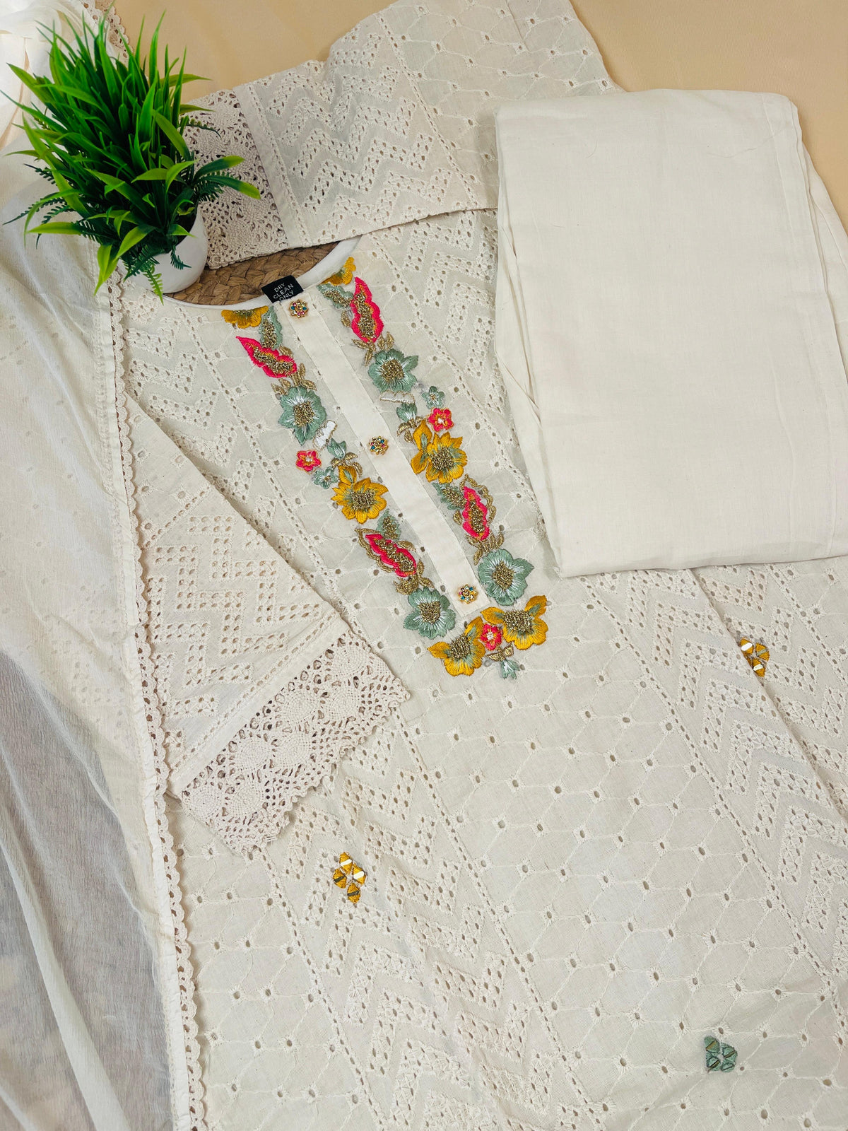 Hakoba Salwar Suit With Floral Works - Elegant Wedding & Traditional Wear