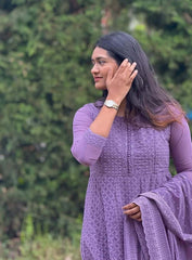 Lavender chikankari Salwar suit