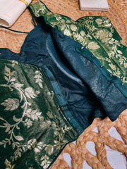 EMERALD GREEN✨READYMADE BLOUSE (SU 843)
