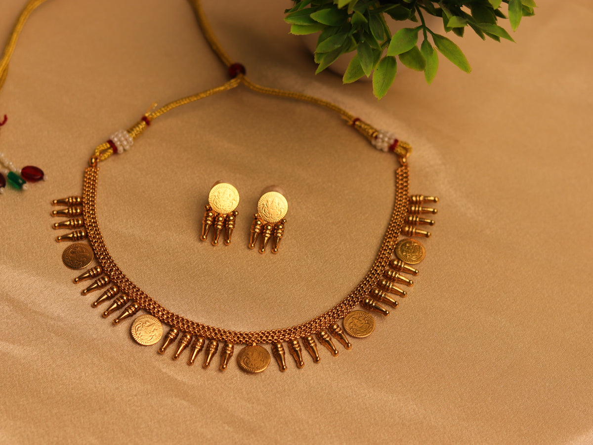Antique Tribal Coin Necklace Set (SJ 198)