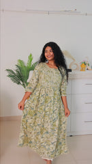 Green kurta set with dupatta (Naira Cut) (SU 94)