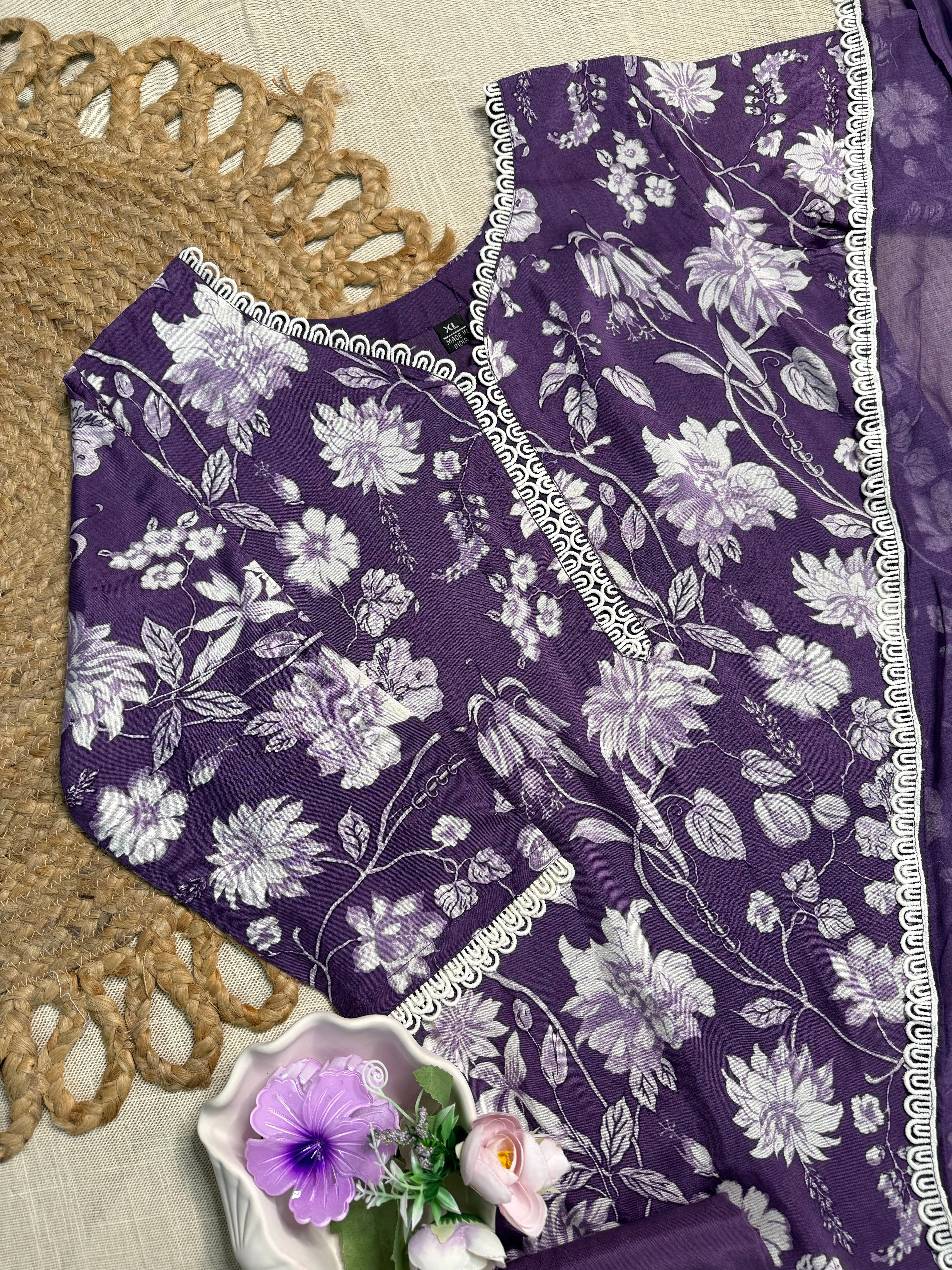 Violet Silk Salwar Suit - SU 127