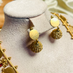 MANGALA✨COIN NECKLACE WITH JHUMKA SET (SJ 208)
