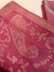 Pink Roman silk salwar suit