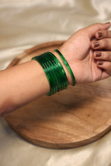 Green jelly bangles - set of 8 ( SJ 149)