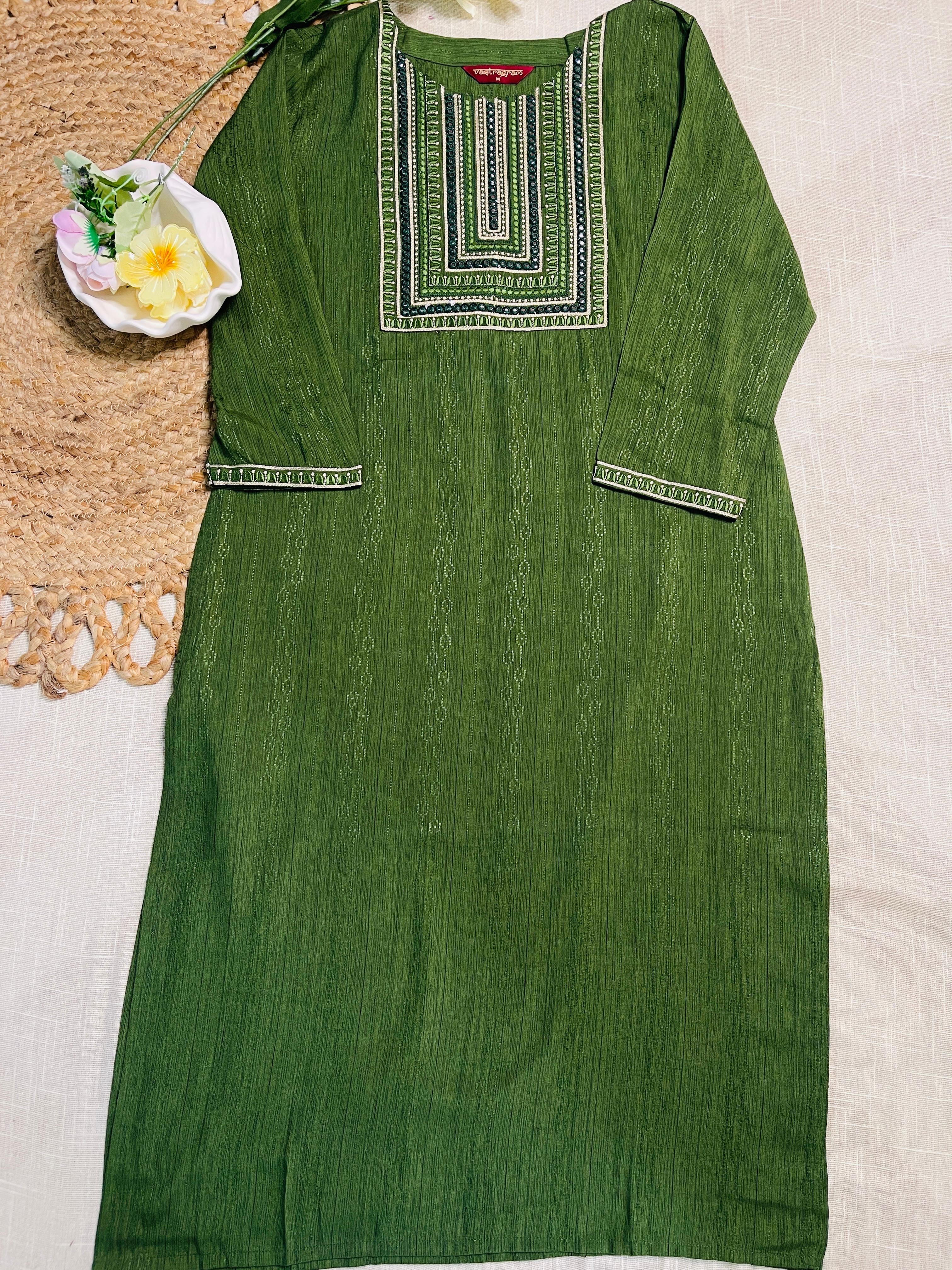 Green Kurtha Top