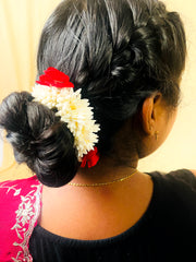 Scented Fake Jasmine Scrunchie with Red Roses 🌹🌼 SJ 02