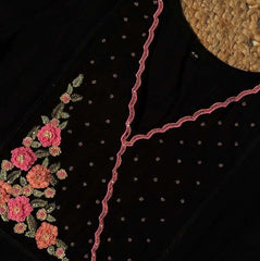 Black floral embroidery salwar suit