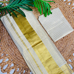 GOLDEN CHECK✨READY TO WEAR TISSUE SAREE (SU 798)