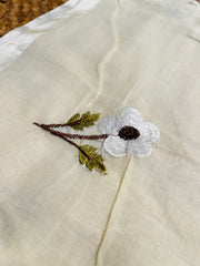 HARVEST BLOOM ✨🪻SOFT MULCOTTON SAREE WITH DELICATE FLORAL EMBROIDERY (SU 864)