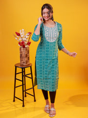 Turquoise Kurtha Top - Casual kurthi