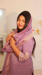 Lavender Roman silk Salwar suit