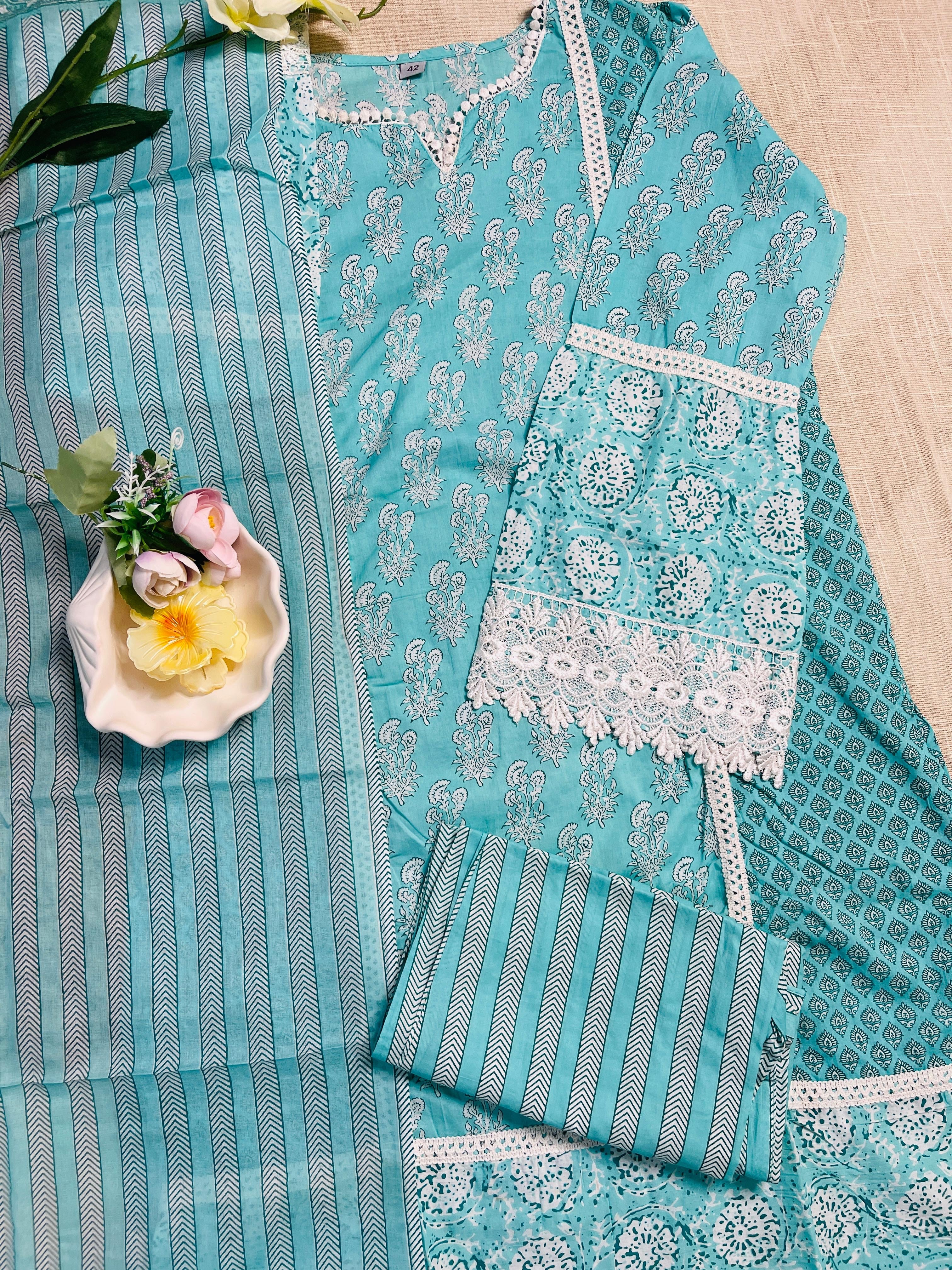 Turquoise Pakistani Salwar Suit