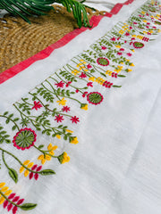 POONGAVANAM🌸✨ THREAD EMBROIDERY VISCOSE SAREE  (SU 812)