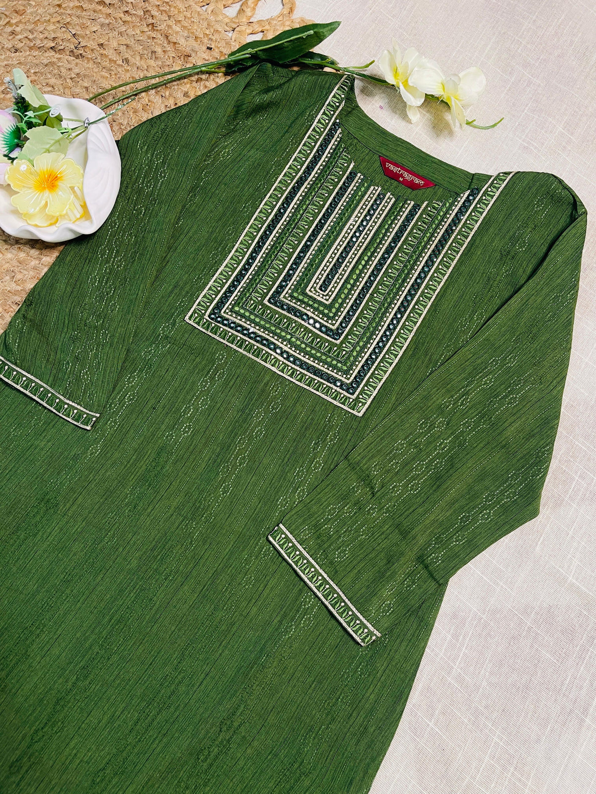 Green Kurtha Top