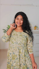 Green kurta set with dupatta (Naira Cut) (SU 94)