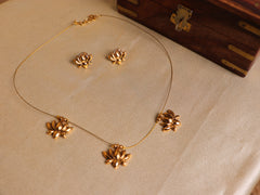 Lotus Invisible Chain Necklace Set (SJ 177)