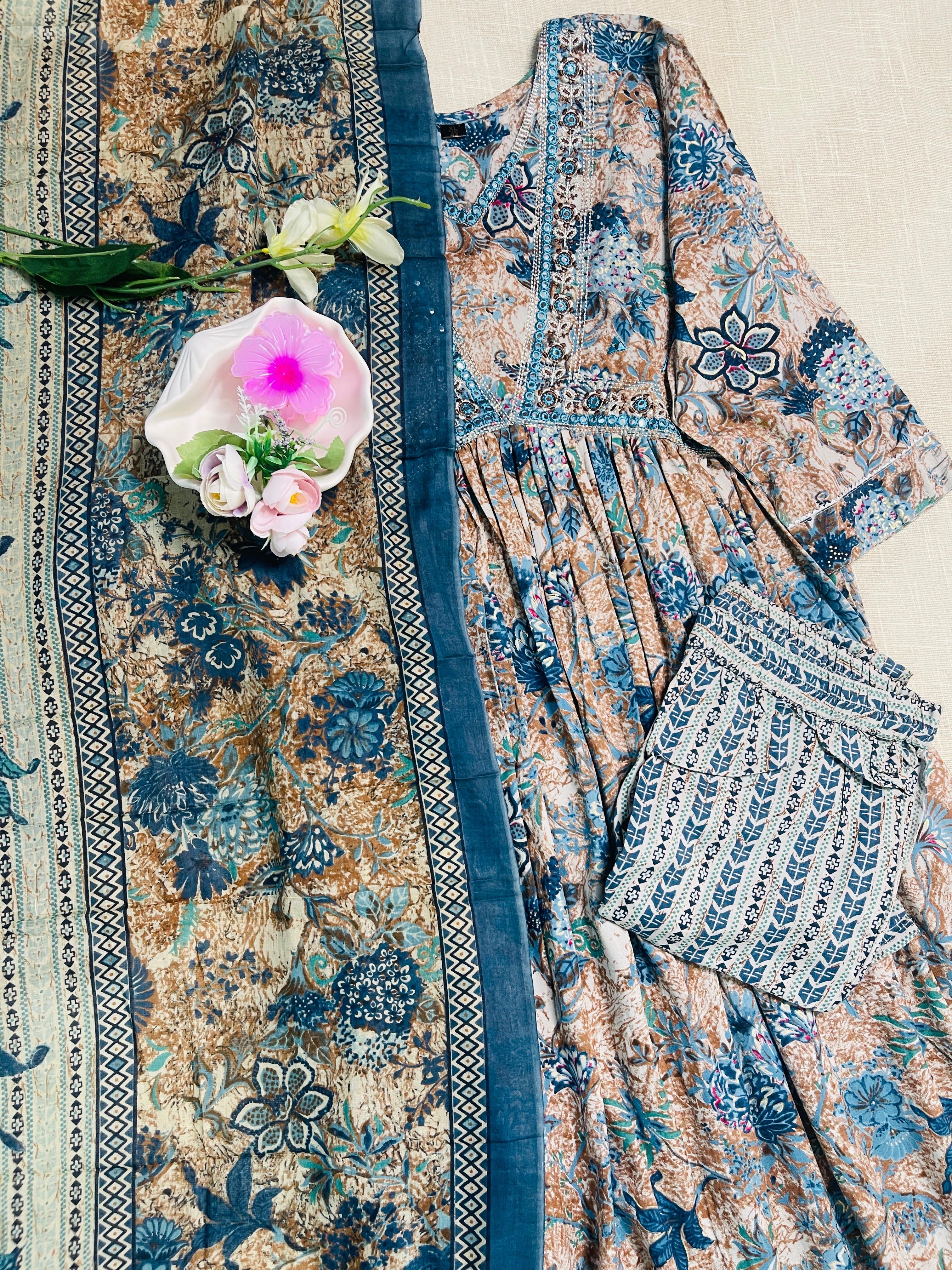 Blue Alia Cut Salwar Suit - SU 128