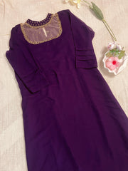 Purple Jewel Neck Top
