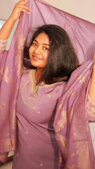 Lavender Roman silk Salwar suit