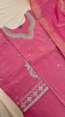 Pink Roman silk salwar suit