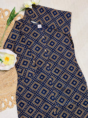 Dark Blue Kurtha Top
